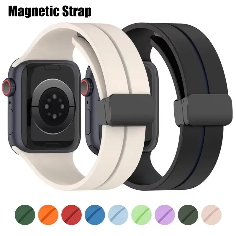 Magnetic Strap for  Watch Ultra Band 49Mm 45 Mm Silicone Bracelet Iwatch Series 7 8 Se 6 5 3 44Mm 45Mm 40Mm 41Mm 42Mm 38Mm